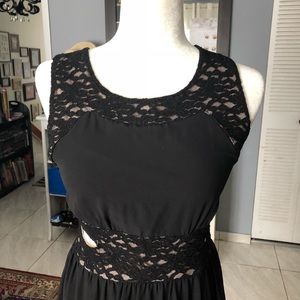 Black lace top dress